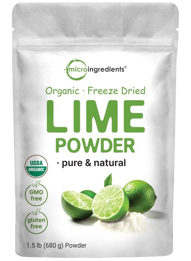 Micro Ingredients Organic Freeze-Dried Lime Powder, 1.5lbs | Raw Lime Juice Flavor, Sugar Free Drink Mix, Rich in Vitamin C | Water Flavor Enhancer, Great for Beverages & Smoothies | Additive Free, Non-GMO - Image 1